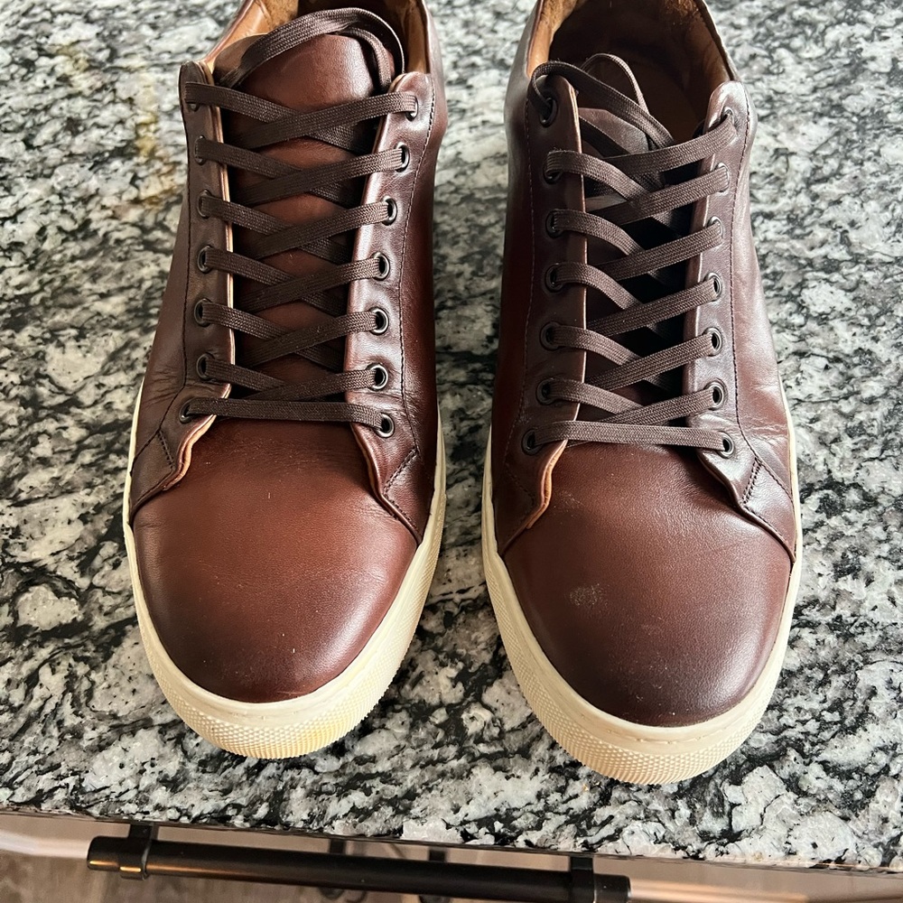 Thursday Men's Brown Leather Sneakers - Picture 3 of 5